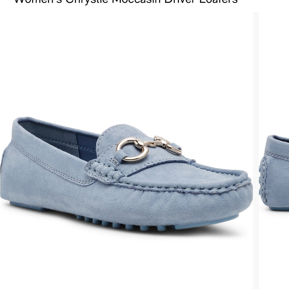Ann Klein Light Blue Suede Driving Loafers